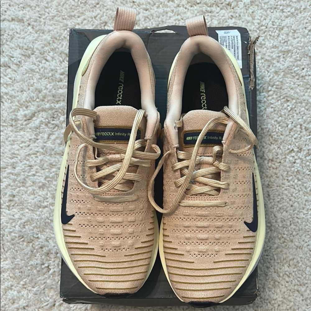 Nike Tan Ribbed Sneakers for Casual Wear